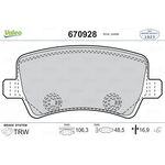 FORD MONDEO FREN BALATASI ARKA 07- VALEO ME6G9J 2M008 FA