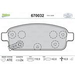 OPEL ASTRA J FREN BALATASI ARKA 09- VALEO 1605296