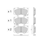 TOYOTA HILUX FREN BALATASI ÖN 15- 2.4 D, 2.8 D AISIN 04465-0K090