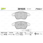 VW GOLF5 FREN BALATASI ÖN 04- VALEO 3C0698151B