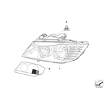 BMW E90 FAR İÇİ KROM DEKOR SAĞ LAMP 63117240248