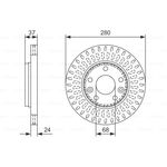 FREN DİSKİ ÖN 280MM (5 BIJON) 07- RENAULT FLUENCE BOSCH 402060010R