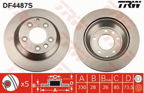 FREN DİSKİ ARKA VW TOUAREG 04- TRW 7L8615601C