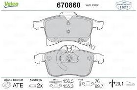 FREN BALATASI ÖN OPEL ASTRA H 04- VALEO 1605998