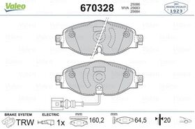 FREN BALATASI ÖN VW GOLF7 13- VALEO 8V0698151