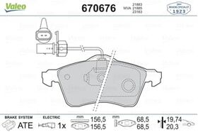 FREN BALATASI ÖN VW TRANSPORTER T4 91-03 VALEO 7D0698151F