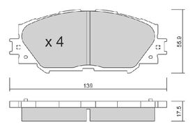 FREN BALATASI ÖN Benzin 07-12 TOYOTA COROLLA AIS BPTO-1007