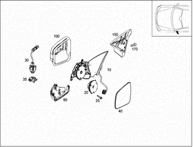 DIŞ DİKİZ AYNASI SOL 2006- MERCEDES C W204 BSG A2048104176